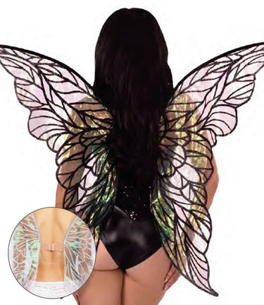 Iridescent Black Strapless Fairy Wings